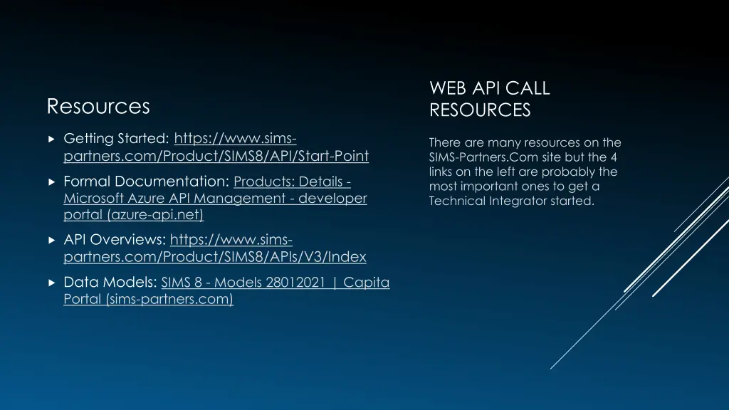 web api call resources