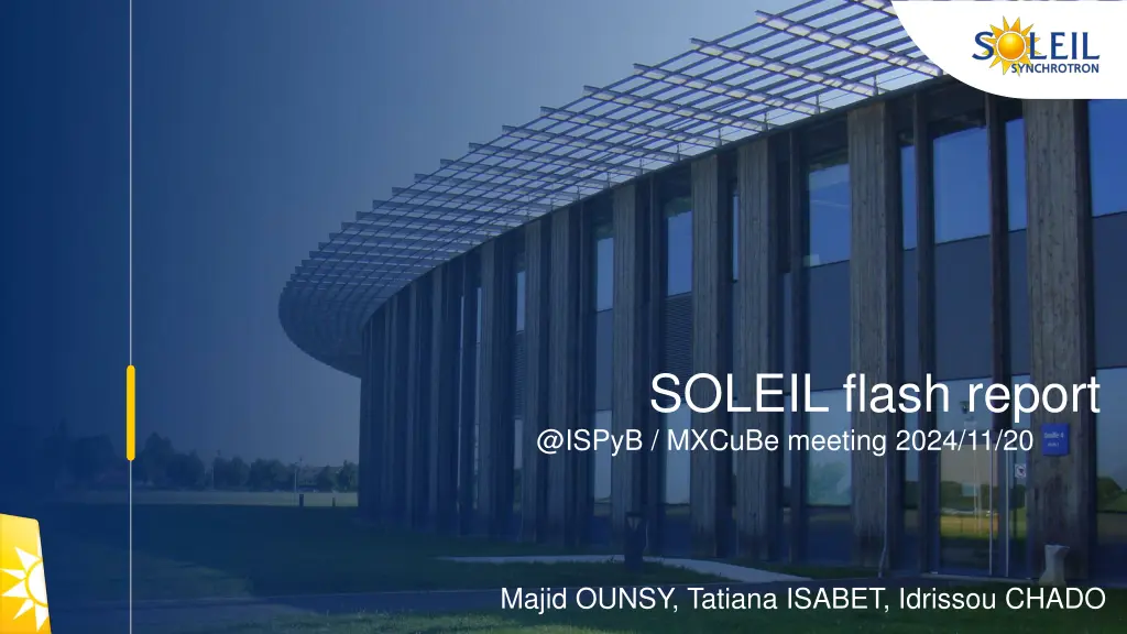 soleil flash report @ispyb mxcube meeting 2024