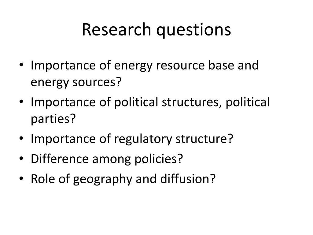 research questions