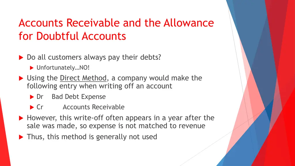 accounts receivable and the allowance