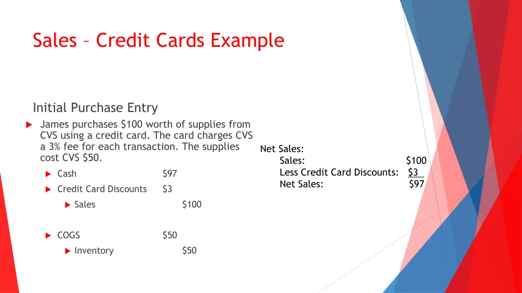 sales credit cards example