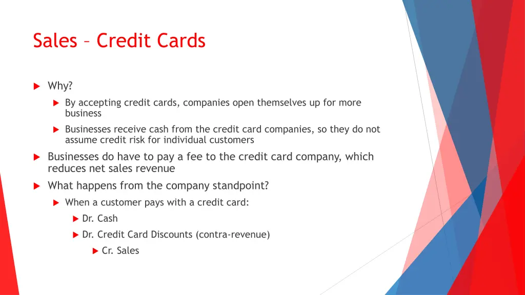 sales credit cards