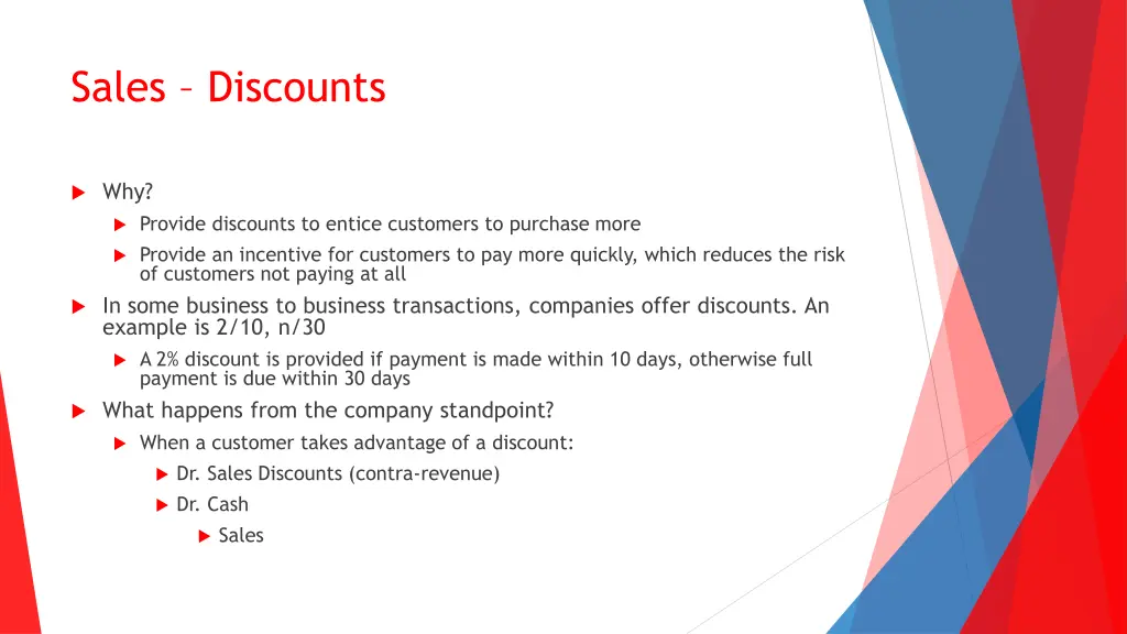 sales discounts
