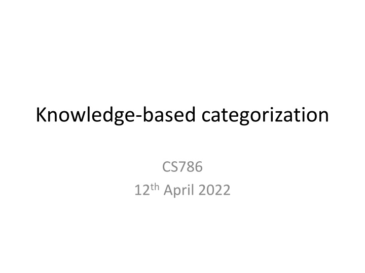 knowledge based categorization