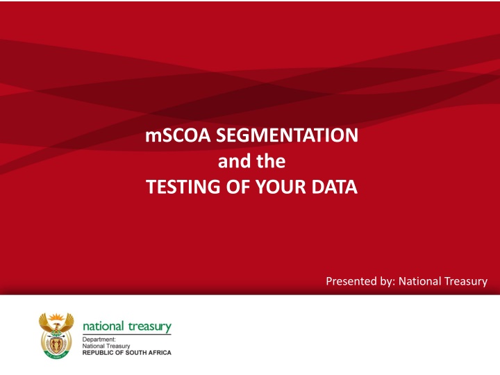 mscoa segmentation and the testing of your data