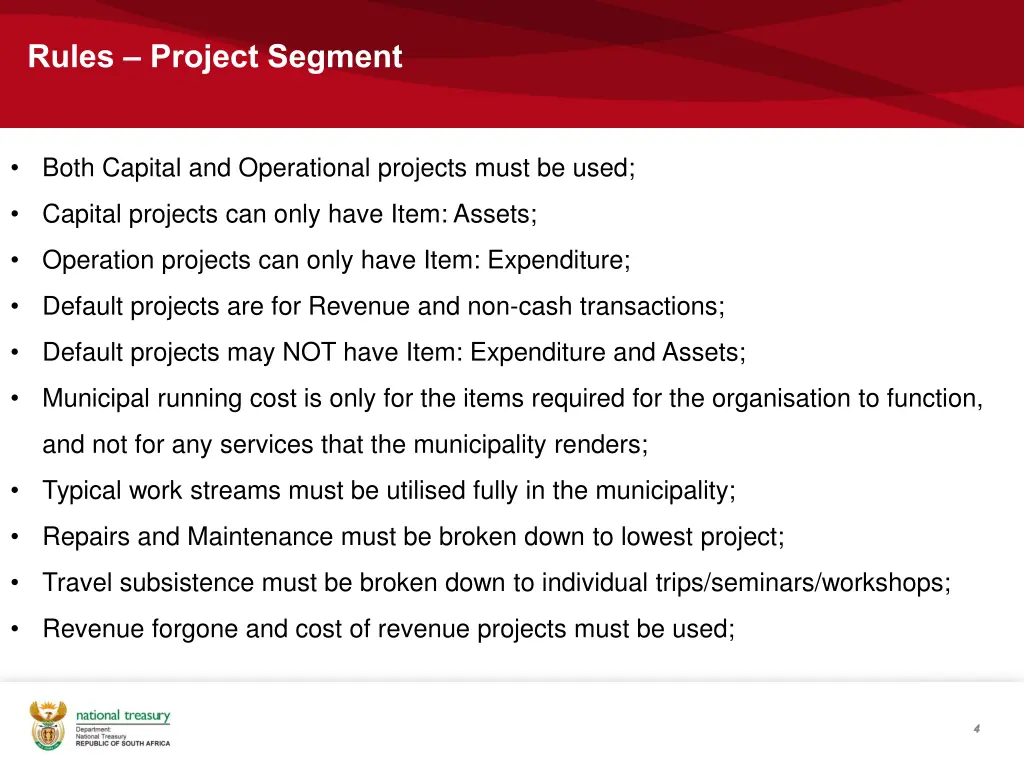 rules project segment