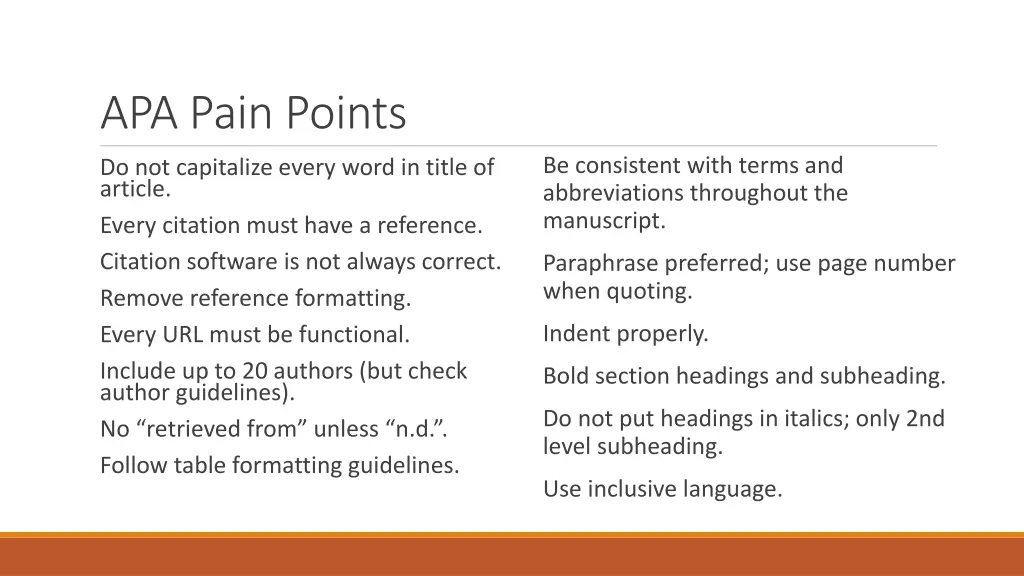 apa pain points
