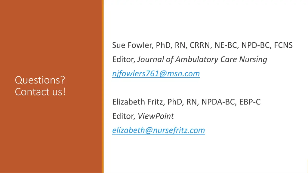 sue fowler phd rn crrn ne bc npd bc fcns