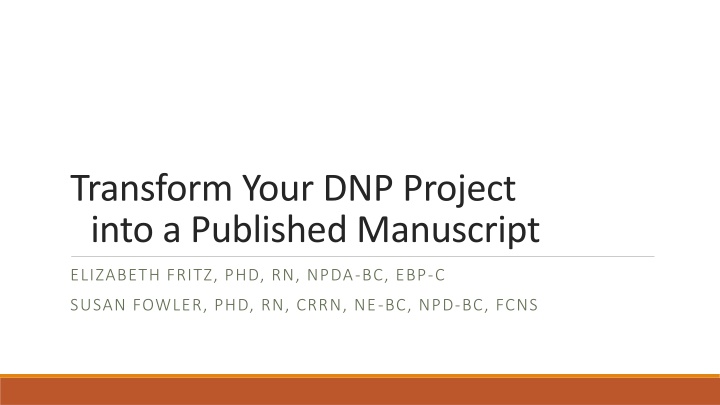 transform your dnp project into a published