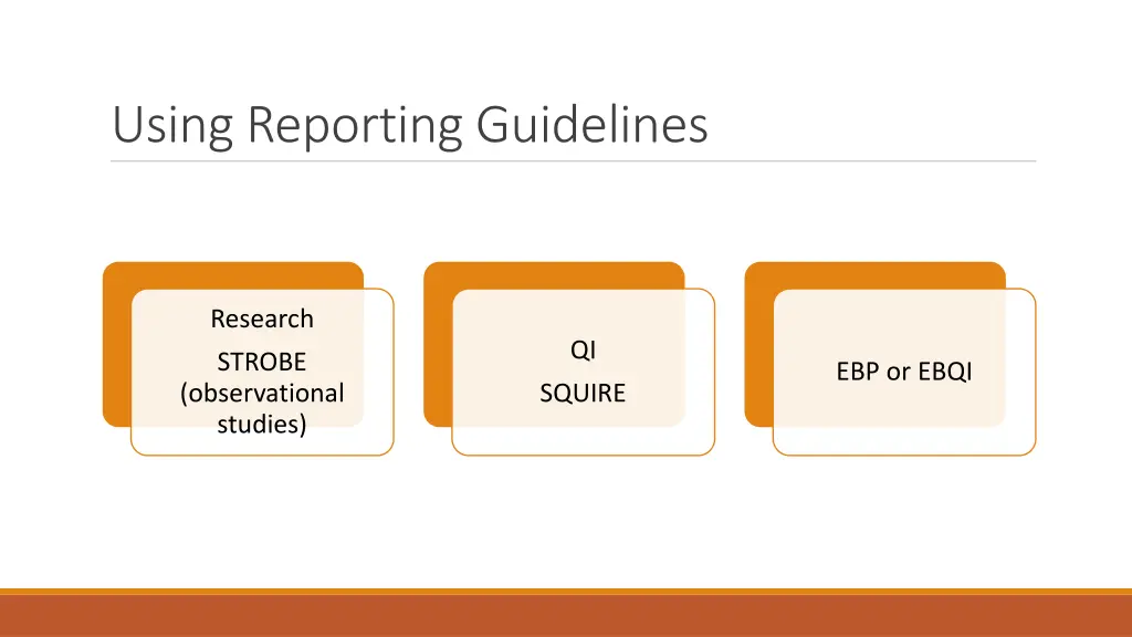 using reporting guidelines