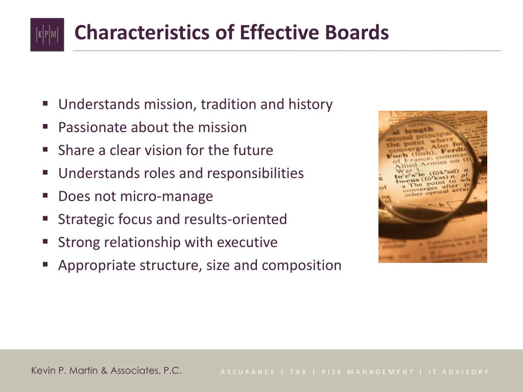 characteristics of effective boards