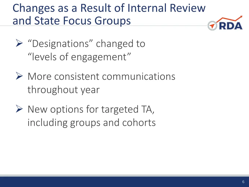 changes as a result of internal review and state