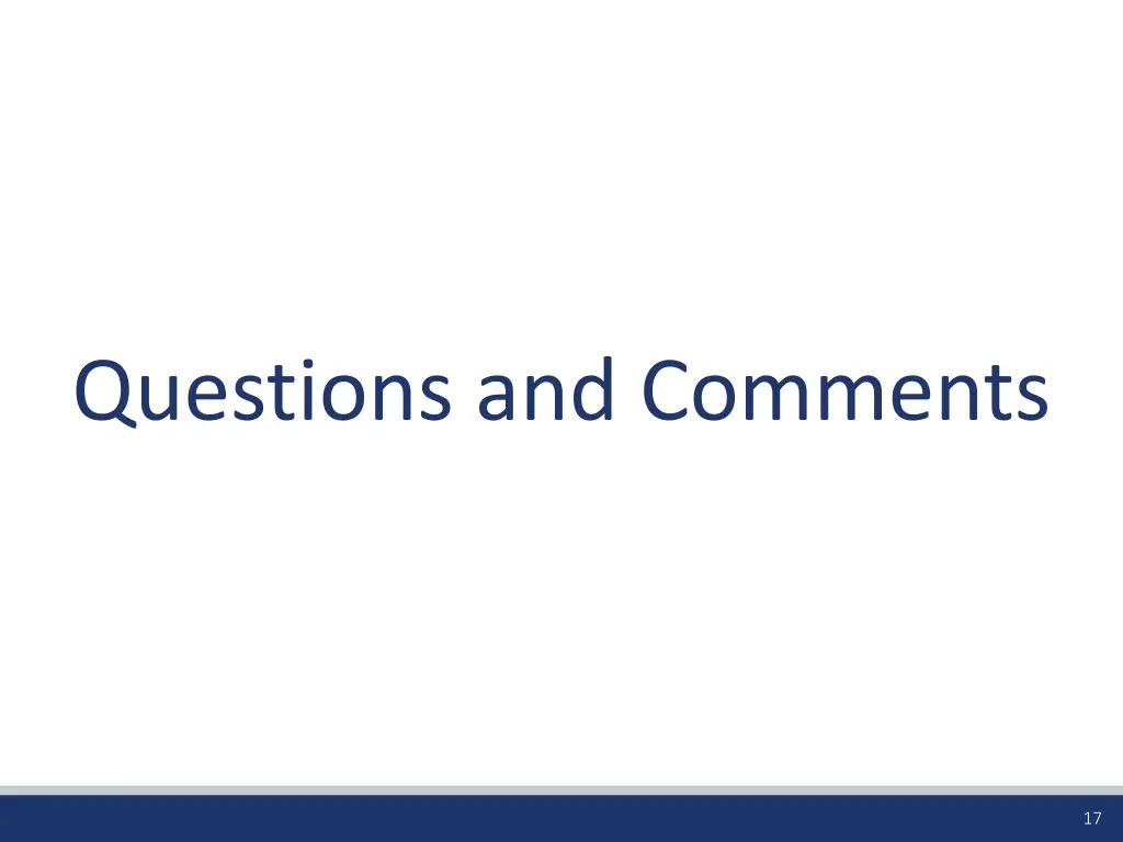 questions and comments