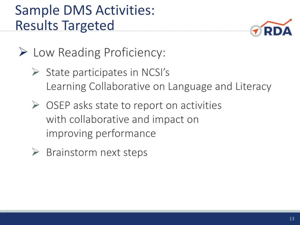sample dms activities results targeted