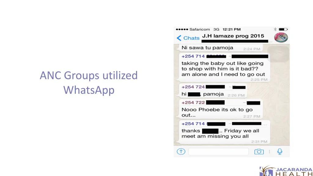 anc groups utilized whatsapp