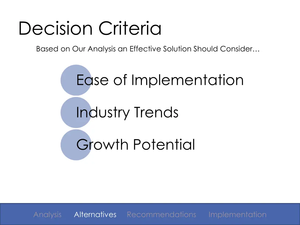 decision criteria