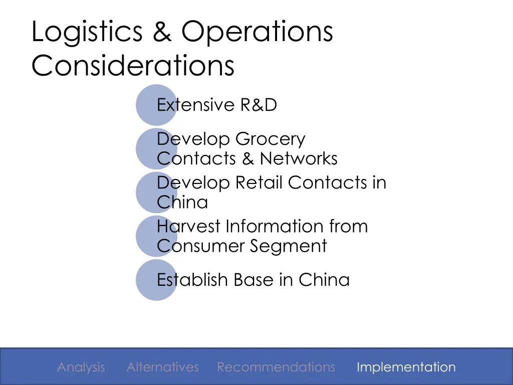 logistics operations considerations