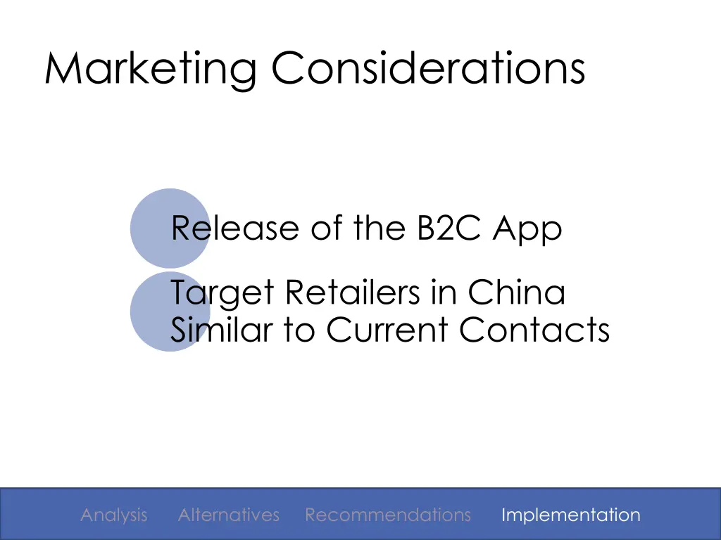 marketing considerations