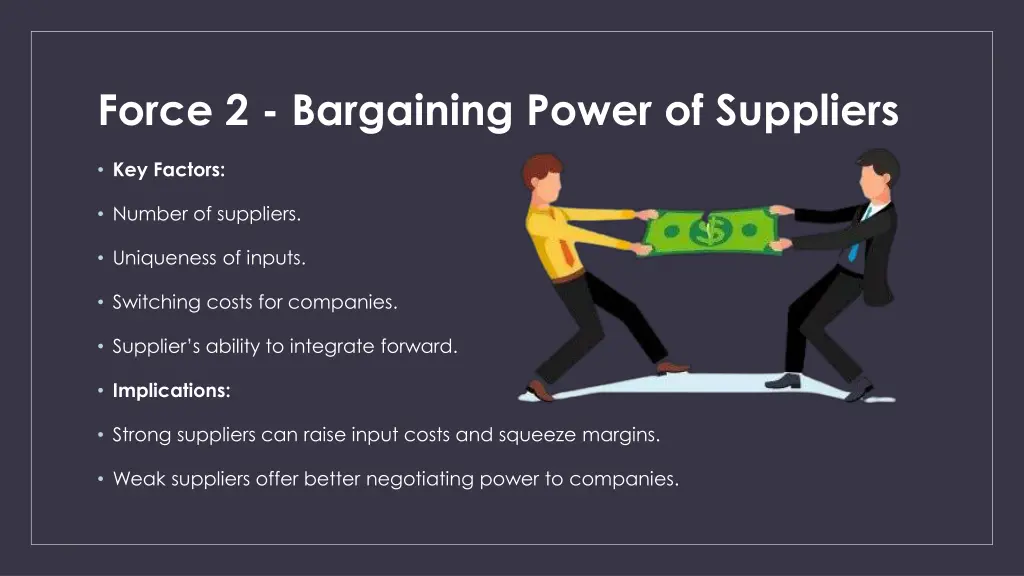 force 2 bargaining power of suppliers