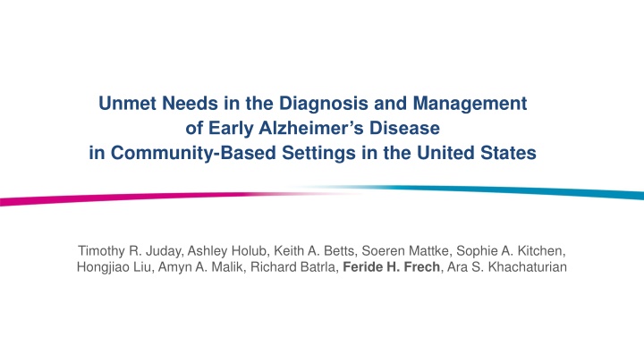 unmet needs in the diagnosis and management