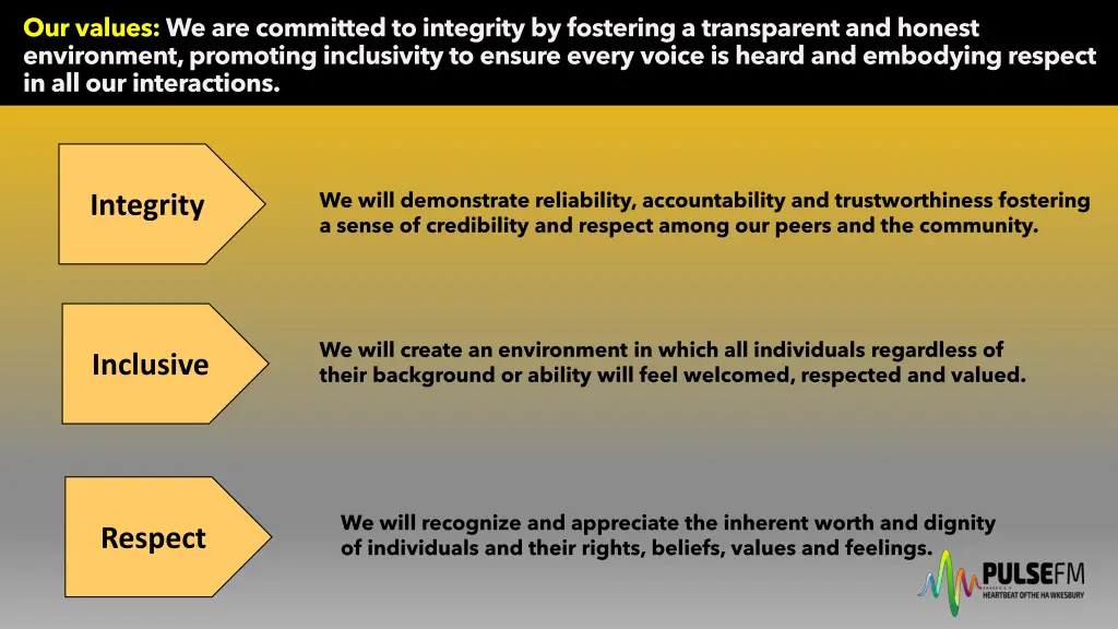 our values we are committed to integrity