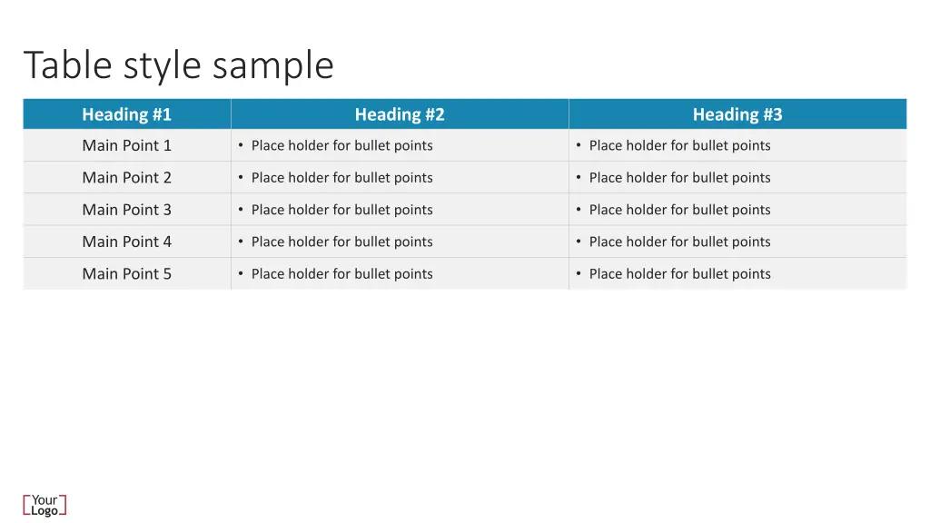 table style sample