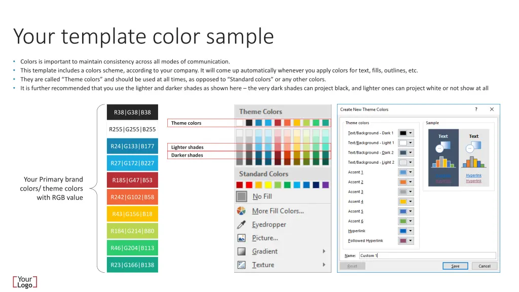 your template color sample