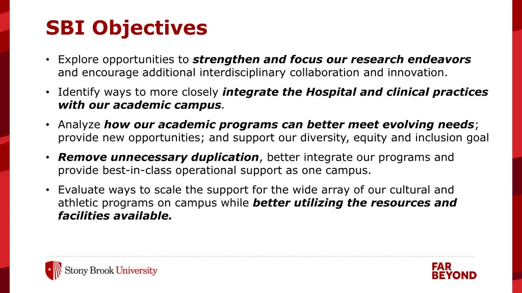 sbi objectives
