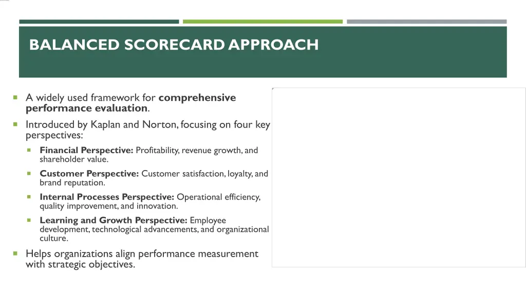 balanced scorecard approach