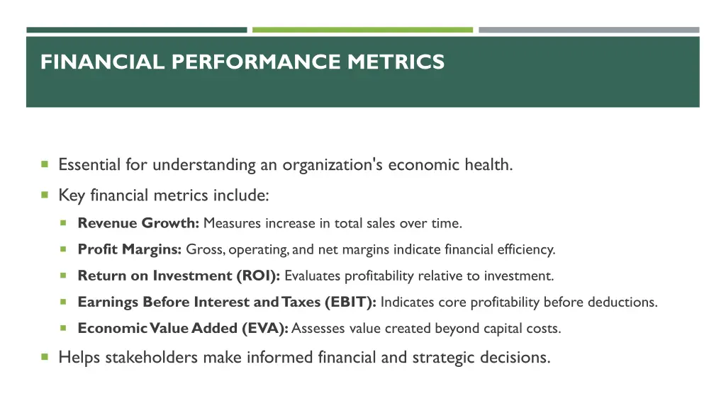 financial performance metrics