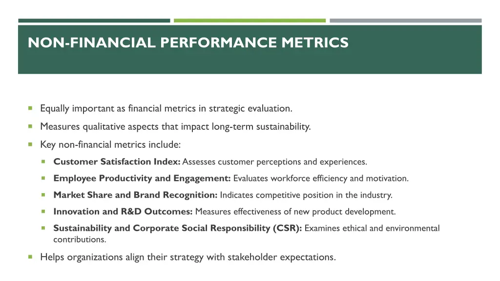 non financial performance metrics
