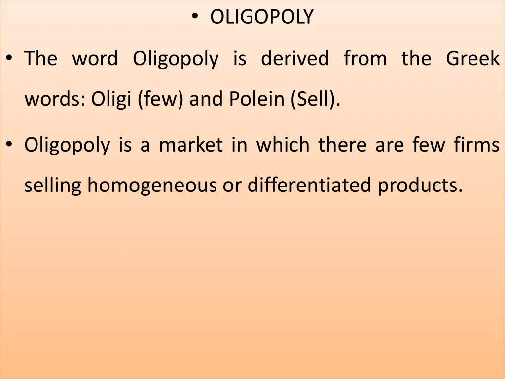 oligopoly