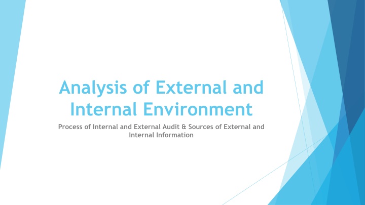 analysis of external and internal environment