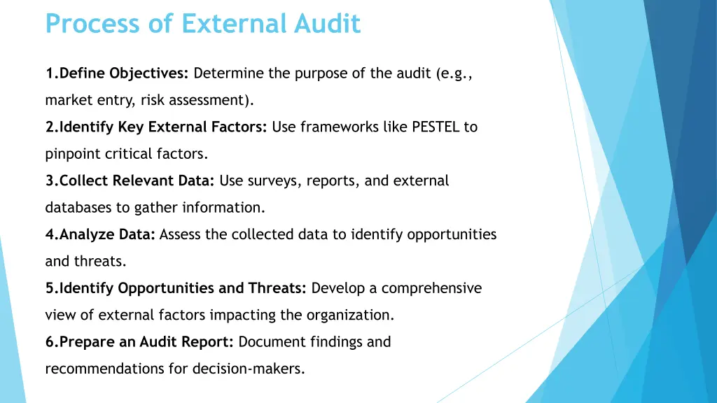 process of external audit