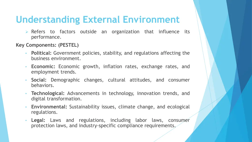 understanding external environment
