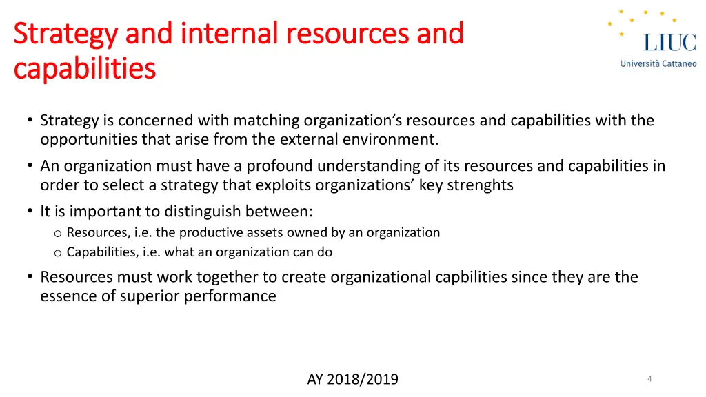 strategy and strategy and internal capabilities