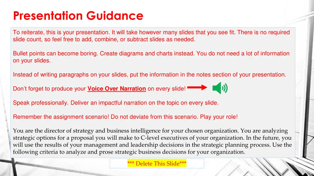 presentation guidance