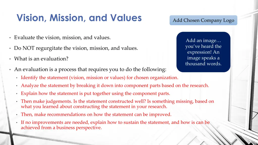vision mission and values