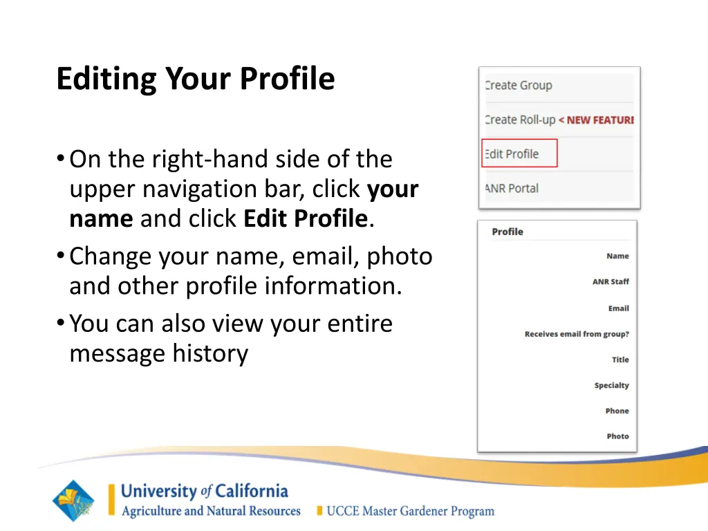 editing your profile