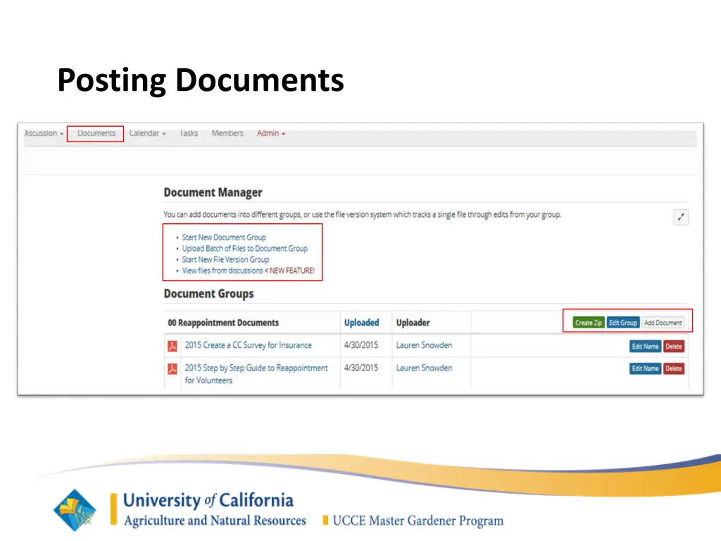posting documents