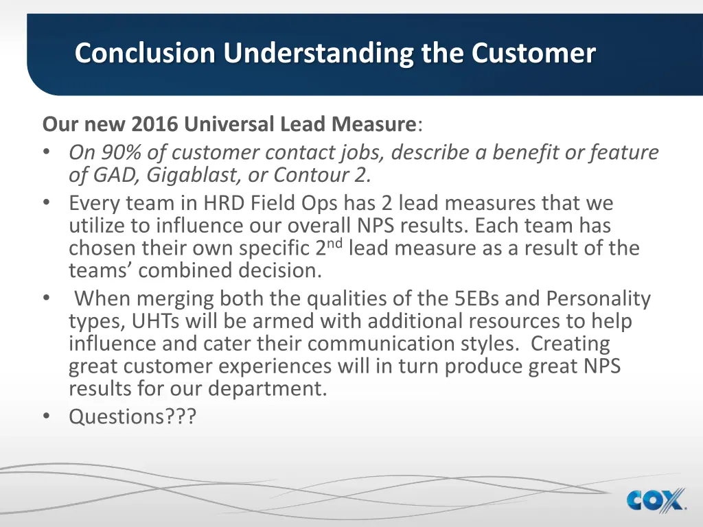 conclusion understanding the customer