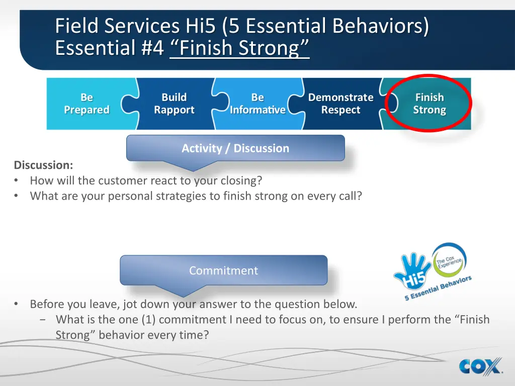 field services hi5 5 essential behaviors 12