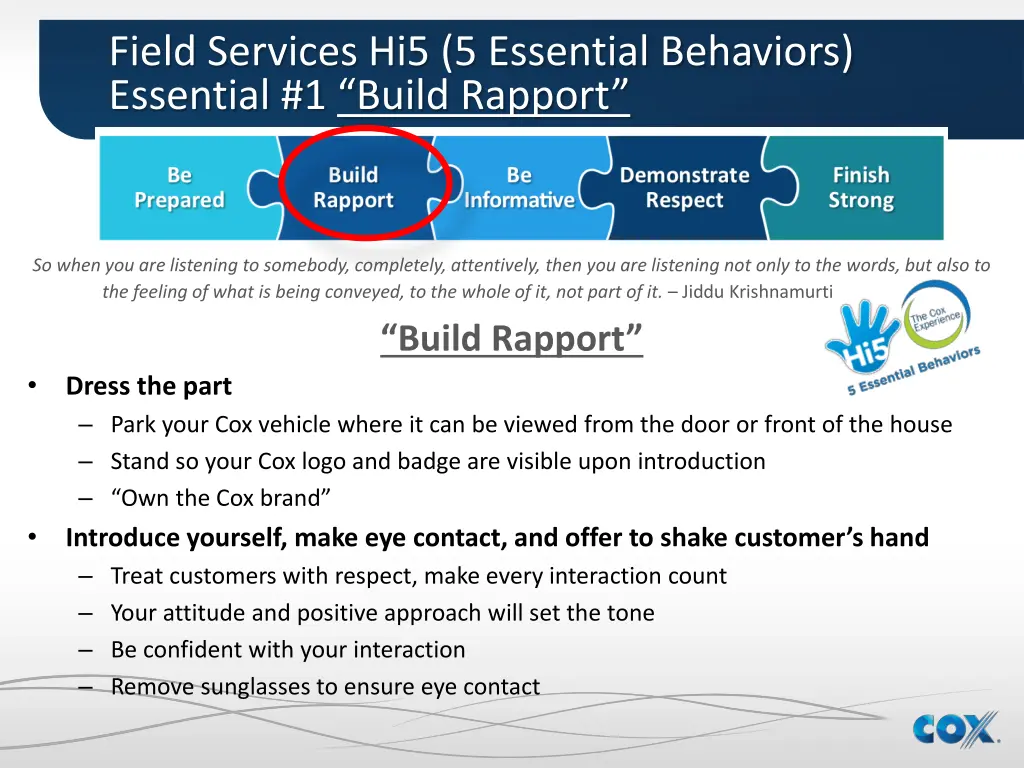field services hi5 5 essential behaviors 2