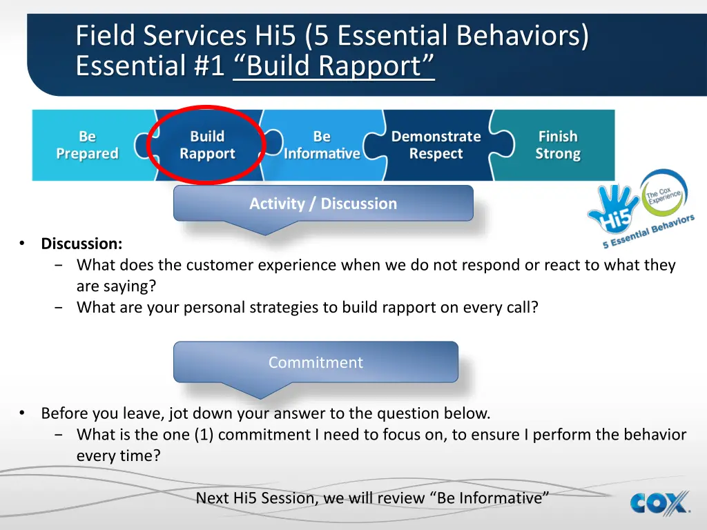 field services hi5 5 essential behaviors 4
