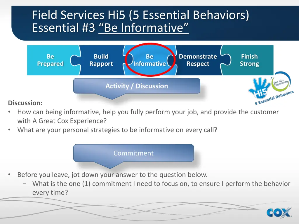field services hi5 5 essential behaviors 7