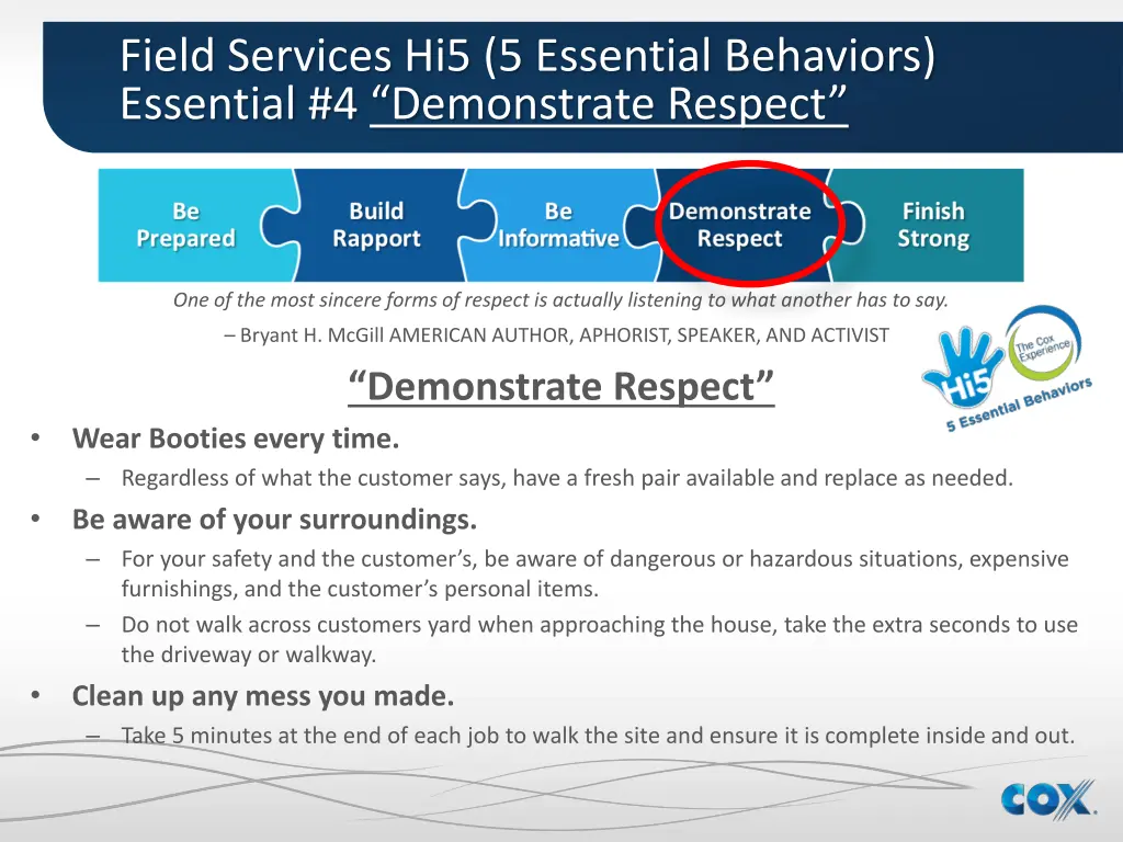 field services hi5 5 essential behaviors 8