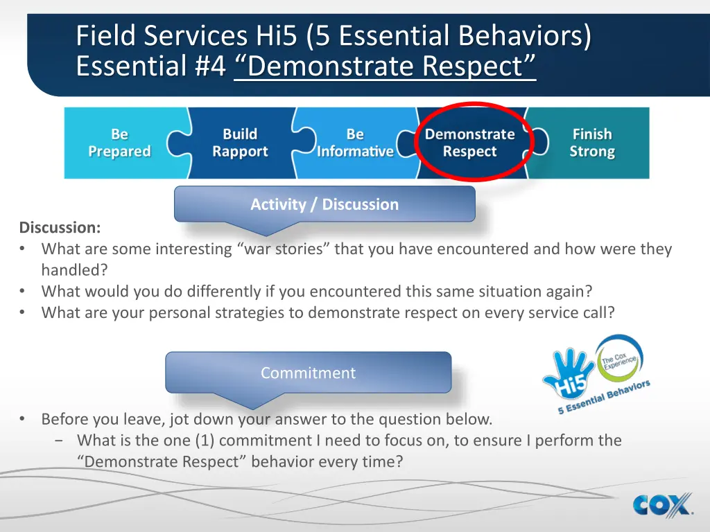 field services hi5 5 essential behaviors 9