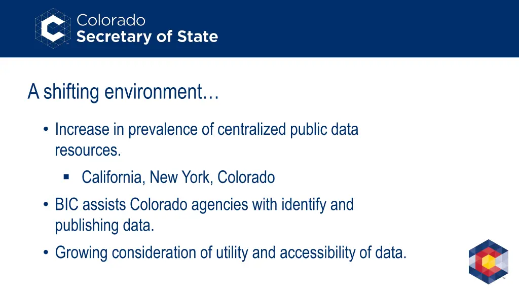 a shifting environment