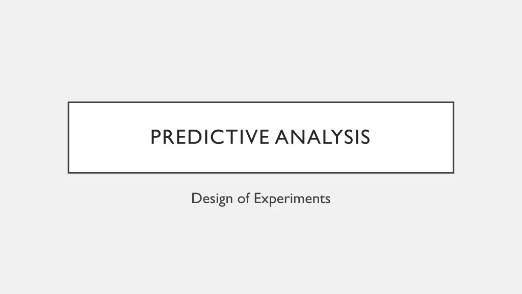 predictive analysis