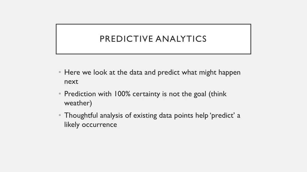 predictive analytics
